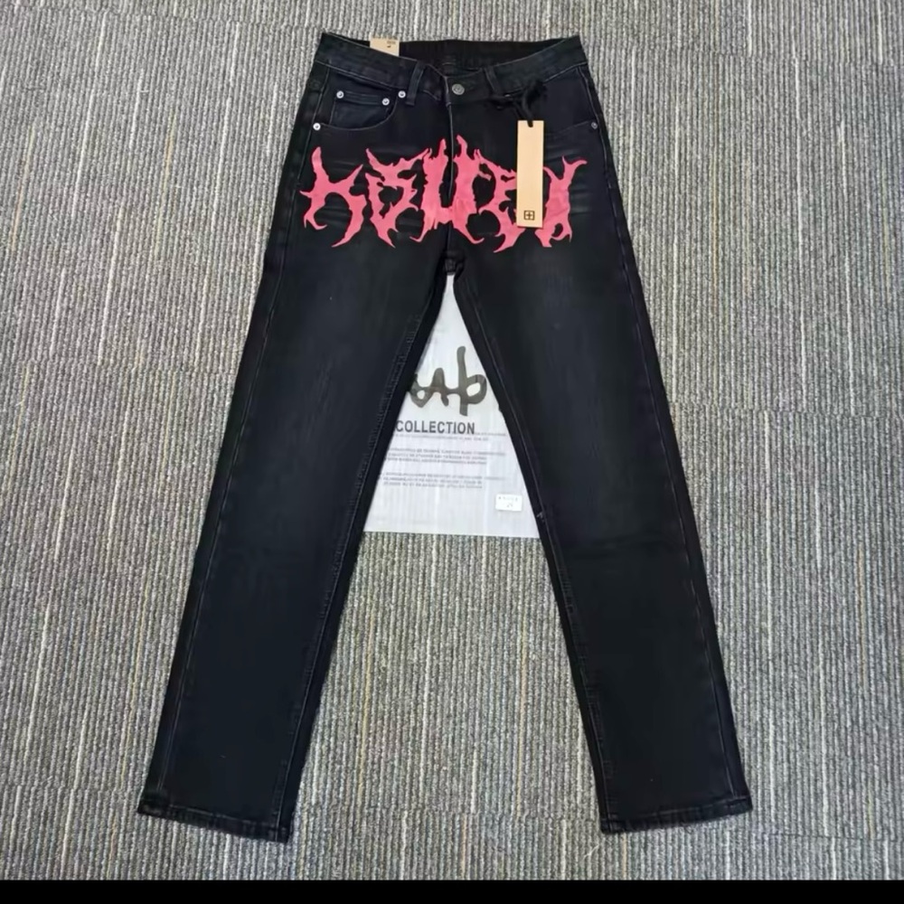 Black Graphic Men's Jeans